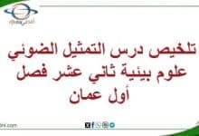 المنهاج العماني 2025-2026 - المناهج الدراسية في سلطنة عمان تلخيص درس التمثيل الضوئي علوم بيئية ثاني عشر فصل أول عمان