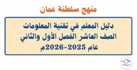 دليل المعلم في تقنية المعلومات صف عاشر 2025-2026م