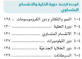 أسئلة و ملخص وحدة دورة الخلية أحياء حادي عشر فصل أول عمان