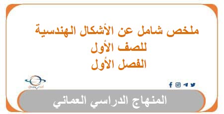 ملخص شامل عن الأشكال الهندسية للصف الأول الفصل الأول