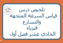 درس قياس السرعة المتجهة والتسارع فيزياء الحادي عشر