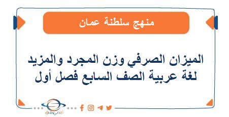 الميزان الصرفي وزن المجرد والمزيد لغتي الجميلة سابع فصل أول