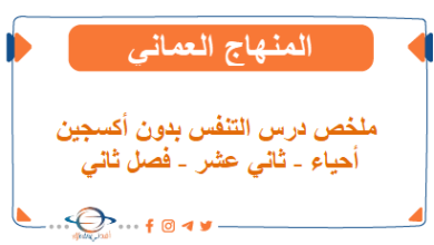 ملخص درس التنفس بدون أكسجين أحياء ثاني عشر فصل ثاني