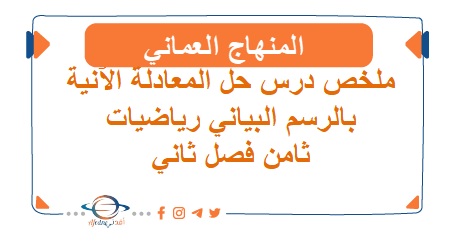 ملخص درس حل المعادلة الآنية بالرسم البياني رياضيات ثامن فصل ثاني المنهاج العماني