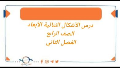 درس الأشكال الثنائية الأبعاد