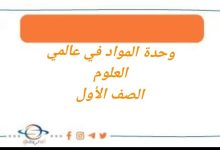 ملخص وحدة المواد في عالمي