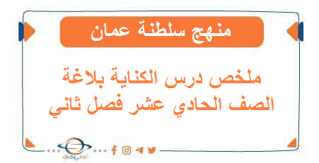 ملخص درس الكناية بلاغة الصف الحادي عشر فصل ثاني