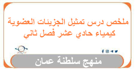 ملخص درس تمثيل الجزيئات العضوية كيمياء حادي عشر فصل ثاني