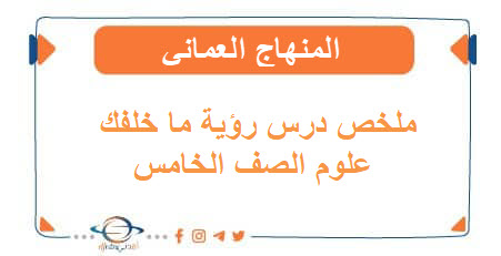 ملخص درس رؤية ما خلفك العلوم الصف الخامس الفصل الثاني - المناهج الدراسية في سلطنة عمان ملخص درس رؤية ما خلفك العلوم الصف الخامس الفصل الثاني