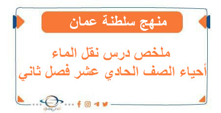 ملخص درس نقل الماء أحياء الصف الحادي عشر فصل ثاني عمان