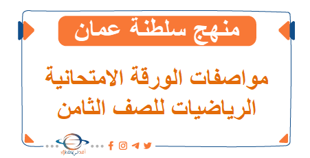 مواصفات الورقة الامتحانية الرياضيات للصف الثامن