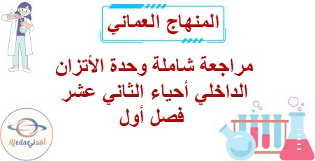 مراجعة شاملة وحدة الأتزان الداخلي أحياء الثاني عشر فصل أول عمان