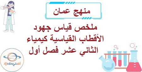 ملخص قياس جهود الأقطاب القياسية كيمياء الثاني عشر فصل أول عمان