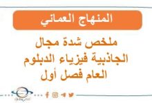 ملخص شدة مجال الجاذبية فيزياء الدبلوم العام فصل أول منهج عمان
