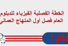 الخطة الفصلية الفيزياء للدبلوم العام فصل أول المنهاج العماني