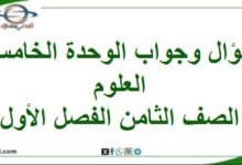 سؤال وجواب الوحدة الخامسة علوم الصف الثامن الفصل الأول عمان - المناهج الدراسية في سلطنة عمان سؤال وجواب الوحدة الخامسة علوم الصف الثامن الفصل الأول