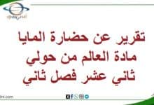 تقرير عن حضارة المايا مادة العالم من حولي ثاني عشر فصل ثاني