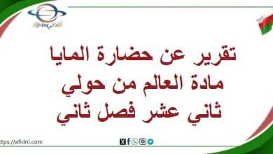 تقرير عن حضارة المايا مادة العالم من حولي ثاني عشر فصل ثاني