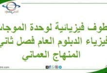 قطوف فيزيائية لوحدة الموجات فيزياء الدبلوم العام فصل ثاني عمان