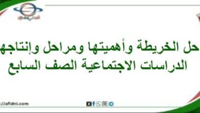 حل درس الخريطة أهميتها ومراحل إنتاجها اجتماعيات سابع فصل