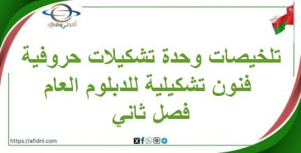 تلخيصات وحدة تشكيلات حروفية فنون تشكيلية للدبلوم العام فصل ثاني