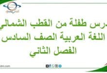 تلخيص درس طفلة من القطب الشمالي لغة عربية صف سادس فصل ثاني