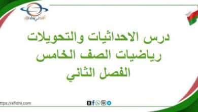 ملخص درس الاحداثيات وتحويلات الهندسية رياضيات خامس فصل ثاني