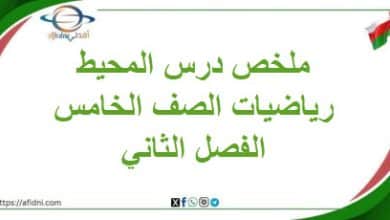 ملخص درس المحيط في مادة الرياضيات للصف الخامس الفصل الثاني