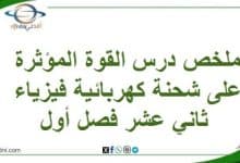 ملخص القوة المؤثرة على شحنة كهربائية فيزياء ثاني عشر فصل أول