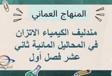 مندليف الكيمياء الاتزان في المحاليل المائية ثاني عشر فصل أول
