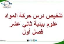 تلخيص درس تبادل الغازات علوم بيئية الثاني عشر فصل أول عمان