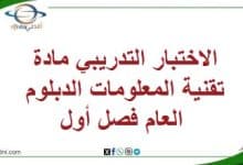 الاختبار التدريبي مادة تقنية المعلومات الدبلوم العام فصل أول